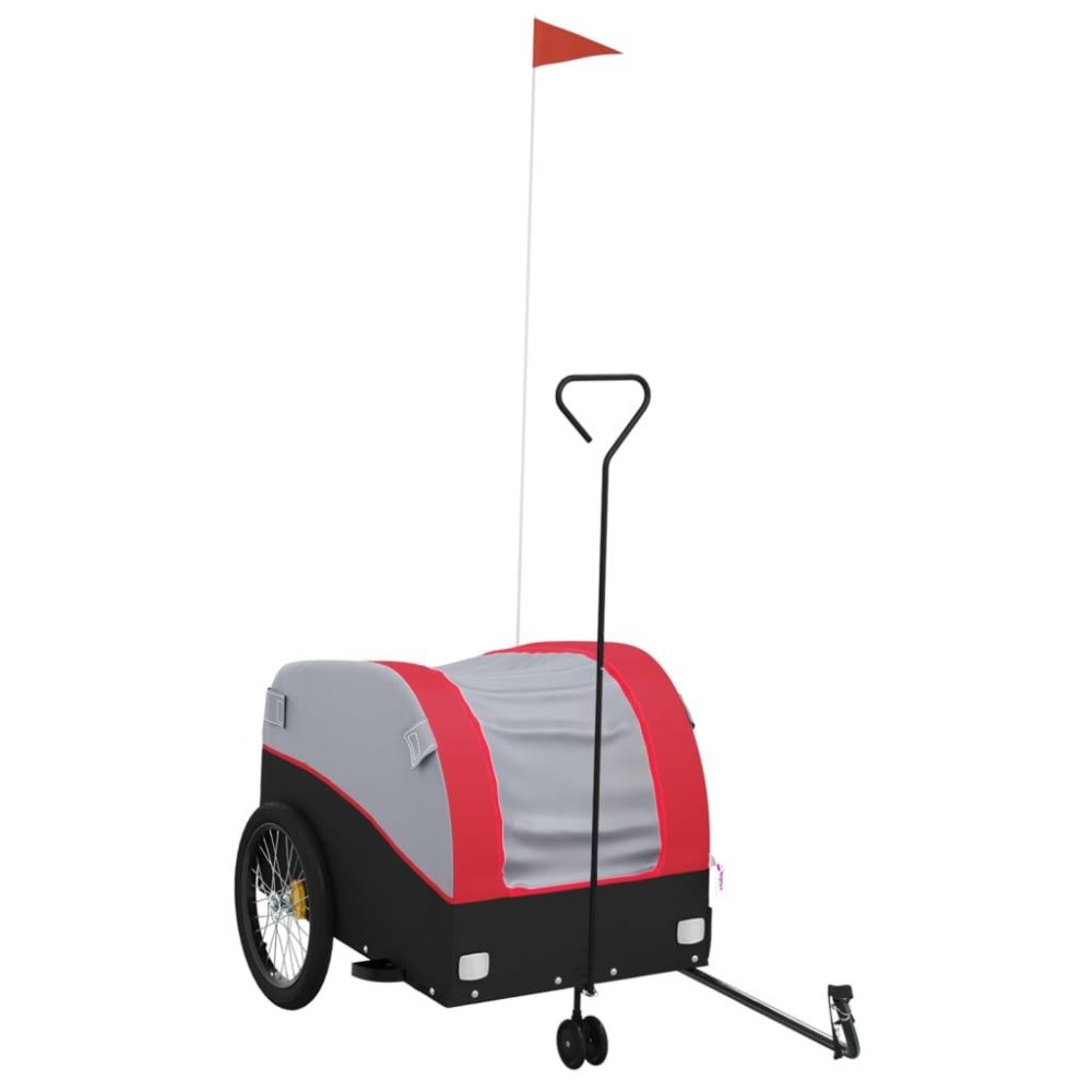 Vidaxl Bike Trailer Black And Red 992 Lb Iron