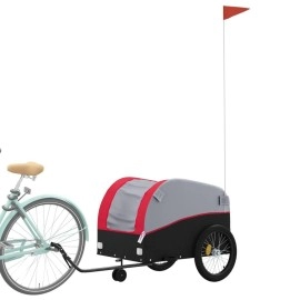 Vidaxl Bike Trailer Black And Red 992 Lb Iron