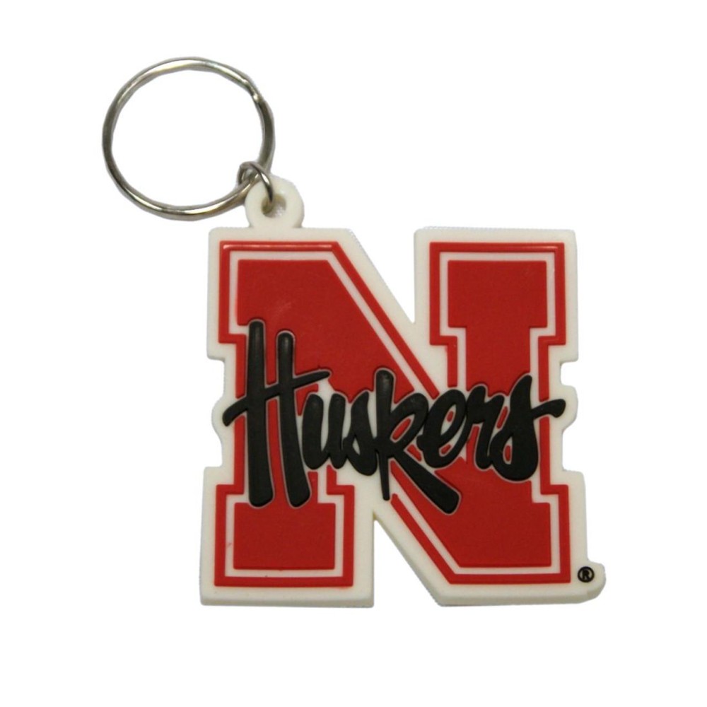 Nebraska Cornhuskers Keychain Rubber Script Logo Co