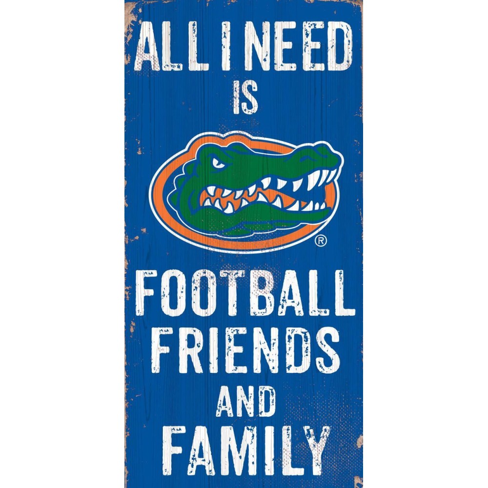 Florida Gators Sign Wood 6X12 Football Friends And Family Design Color Special Order