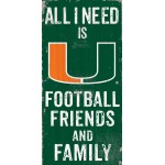 Miami Hurricanes Sign Wood 6X12 Football Friends And Family Design Color Special Order