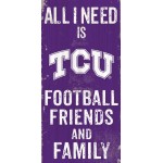 Tcu Horned Frogs Sign Wood 6X12 Football Friends And Family Design Color Special Order