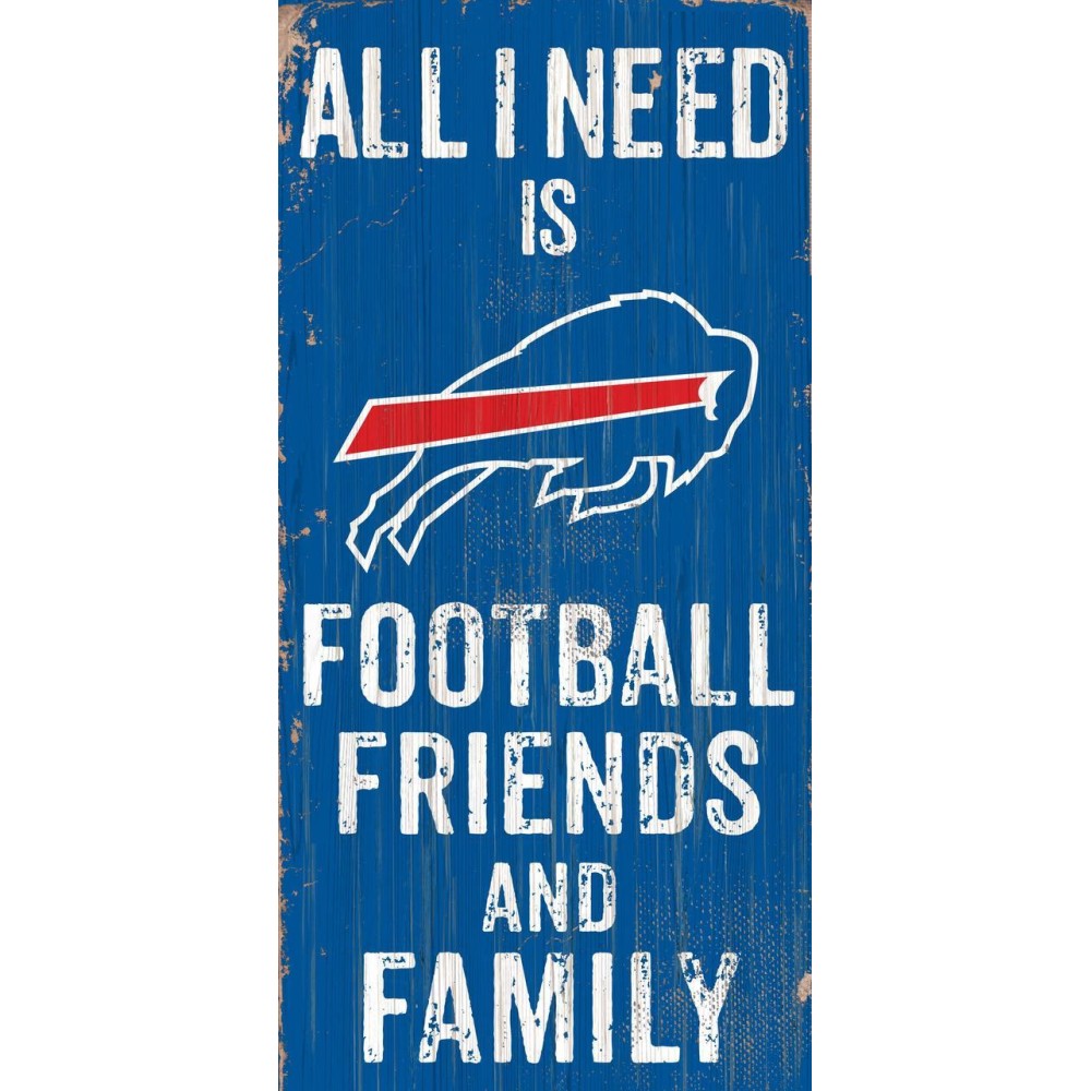 Buffalo Bills Sign Wood 6X12 Football Friends And Family Design Color Special Order