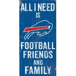 Buffalo Bills Sign Wood 6X12 Football Friends And Family Design Color Special Order