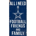 Dallas Cowboys Sign Wood 6X12 Football Friends And Family Design Color