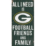 Green Bay Packers Sign Wood 6X12 Football Friends And Family Design Color Special Order