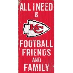 Kansas City Chiefs Sign Wood 6X12 Football Friends And Family Design Color