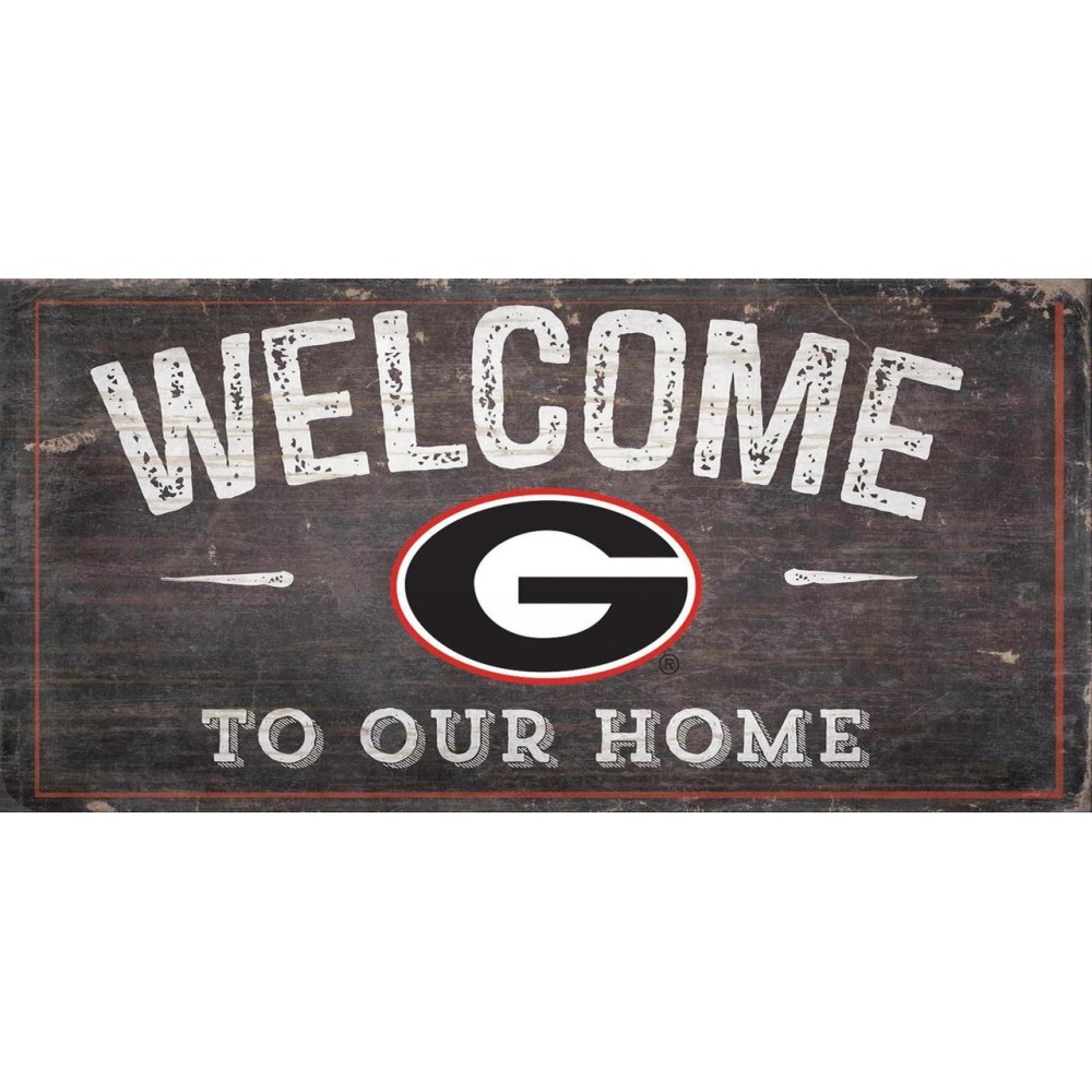 Georgia Bulldogs Sign Wood 6X12 Welcome To Our Home Design Special Order