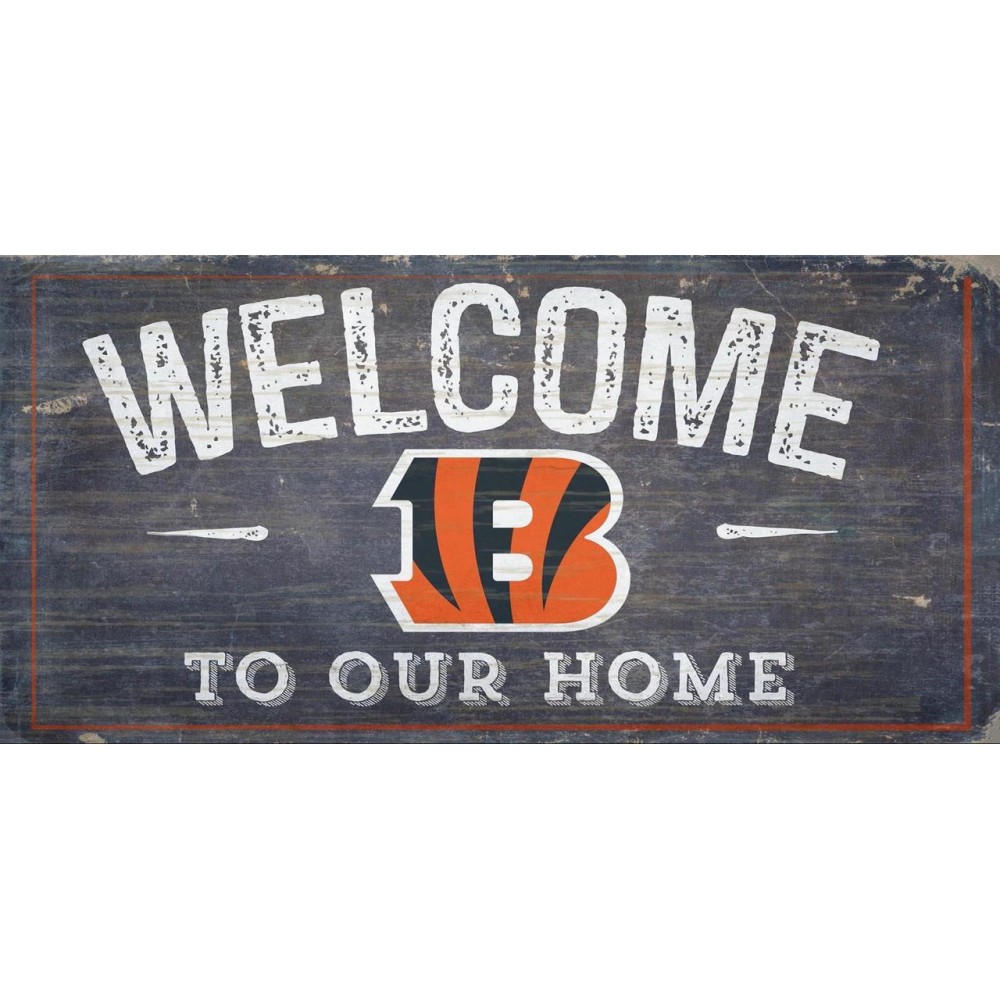 Cincinnati Bengals Sign Wood 6X12 Welcome To Our Home Design Special Order