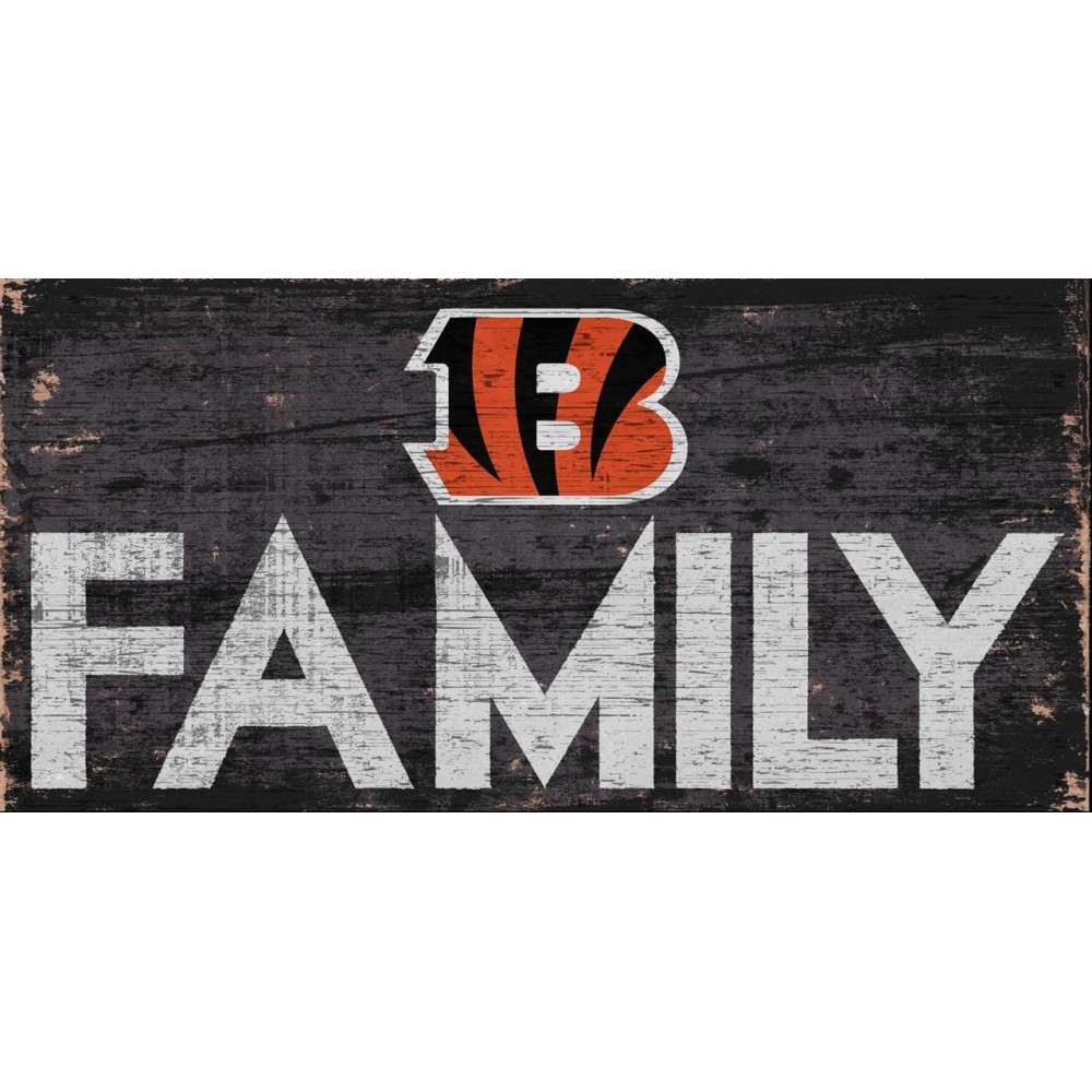 Cincinnati Bengals Sign Wood 12X6 Family Design Special Order