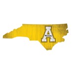 Appalachian State Mountaineers Sign Wood 12 Inch Team Color State Shape Design