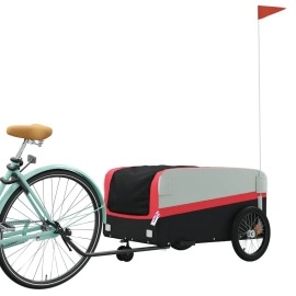 Vidaxl Bike Trailer Black And Red 992 Lb Iron