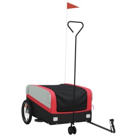 Vidaxl Bike Trailer Black And Red 992 Lb Iron