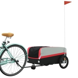 Vidaxl Bike Trailer Black And Red 992 Lb Iron