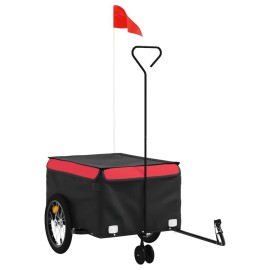 Vidaxl Bike Trailer Black And Red 992 Lb Iron