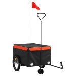 Vidaxl Bike Trailer Black And Orange 992 Lb Iron