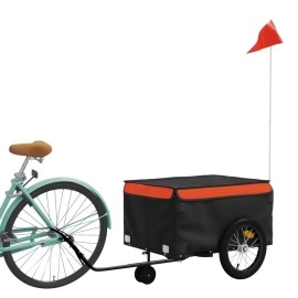 Vidaxl Bike Trailer Black And Orange 992 Lb Iron