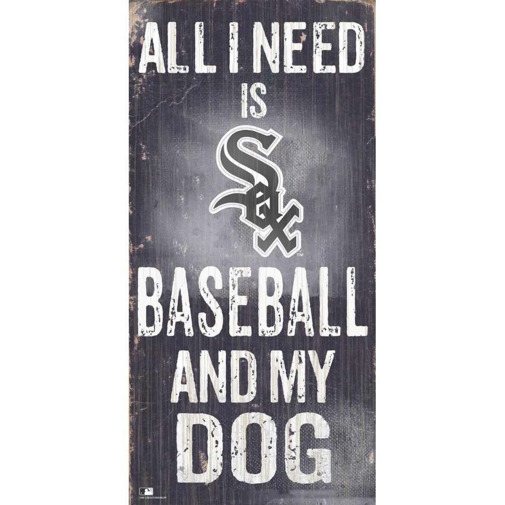 Chicago White Sox Sign Wood 6X12 Baseball And Dog Design Special Order