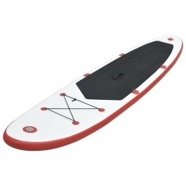 Vidaxl Stand Up Paddle Board Set Sup Surfboard Inflatable Red And White