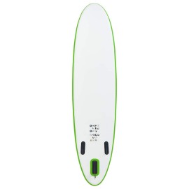 Vidaxl Inflatable Stand Up Paddle Board Set Green And White