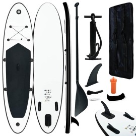 Vidaxl Inflatable Stand Up Paddleboard Set Black And White