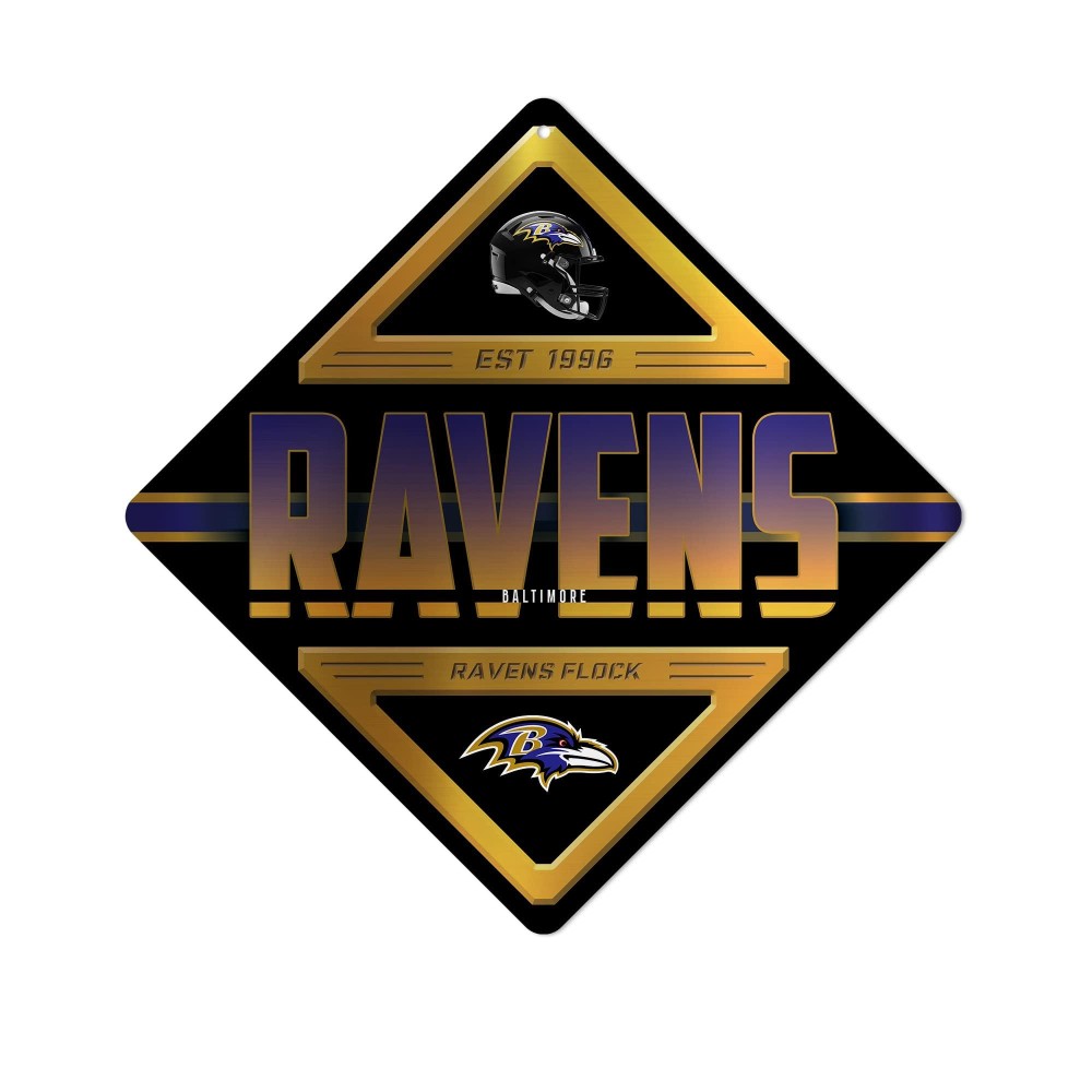 Baltimore Ravens Sign Metal Diamond Shape