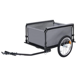 Vidaxl Bike Cargo Trailer Gray And Orange 1433 Lb