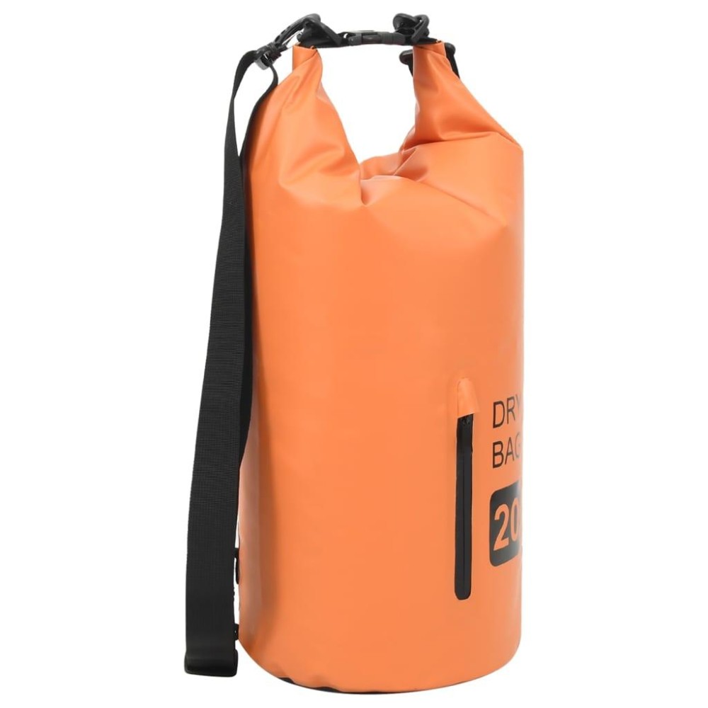 Vidaxl Dry Bag With Zipper Orange 53 Gal Pvc