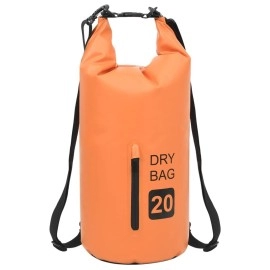 Vidaxl Dry Bag With Zipper Orange 53 Gal Pvc