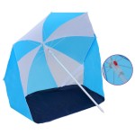 Vidaxl Beach Umbrella Shelter Blue And White 709 Fabric