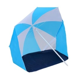 Vidaxl Beach Umbrella Shelter Blue And White 709 Fabric