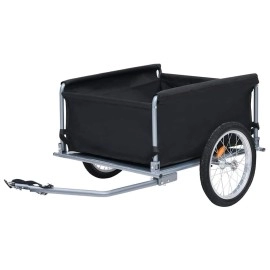 Vidaxl Bike Cargo Trailer Black And Gray 1433 Lb