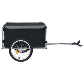 Vidaxl Bike Cargo Trailer Black And Gray 1433 Lb