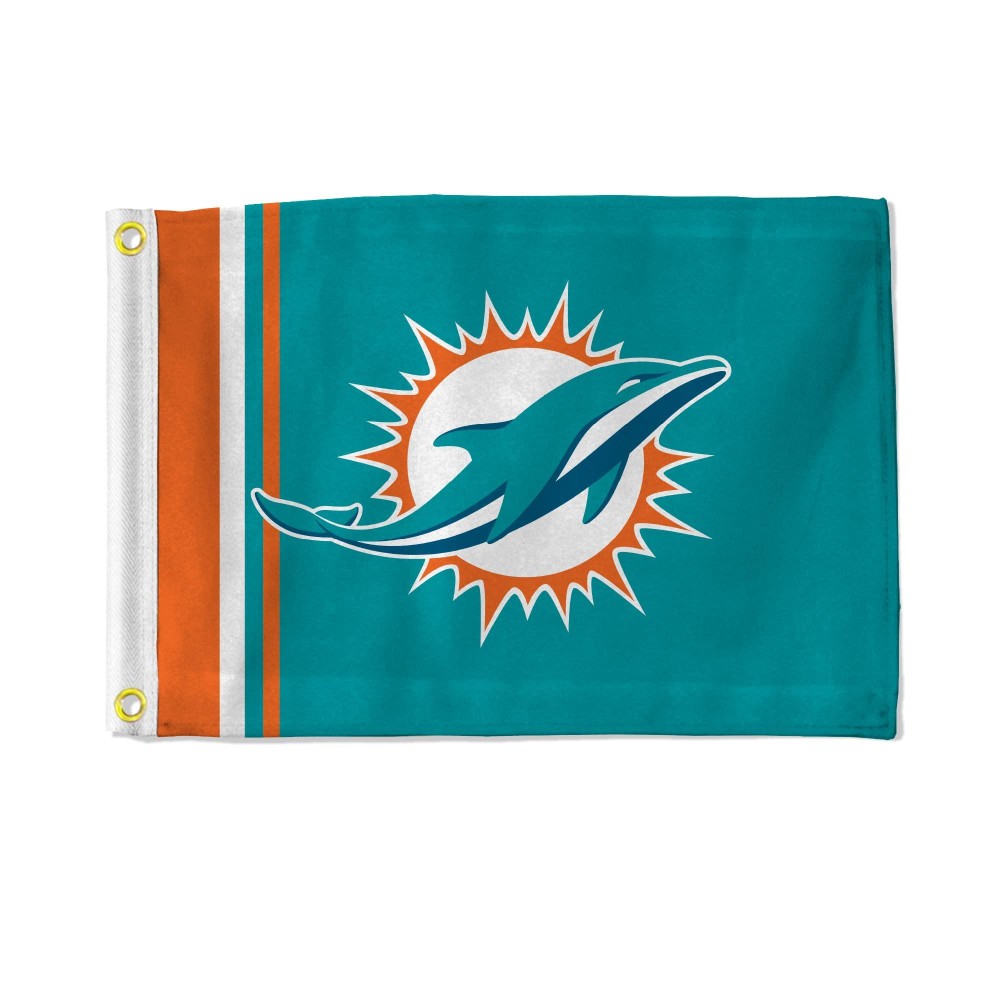 Miami Dolphins Flag 12X17 Striped Utility