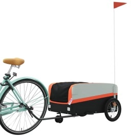 Vidaxl Bike Trailer Black And Orange 992 Lb Iron