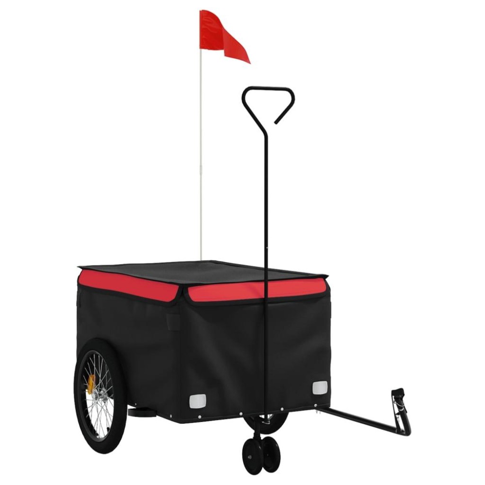 Vidaxl Bike Trailer Black And Red 992 Lb Iron