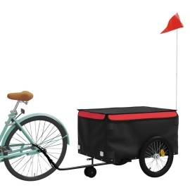 Vidaxl Bike Trailer Black And Red 992 Lb Iron