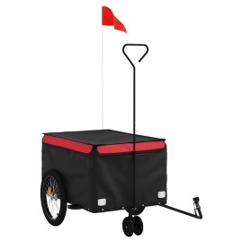 Vidaxl Bike Trailer Black And Red 661 Lb Iron