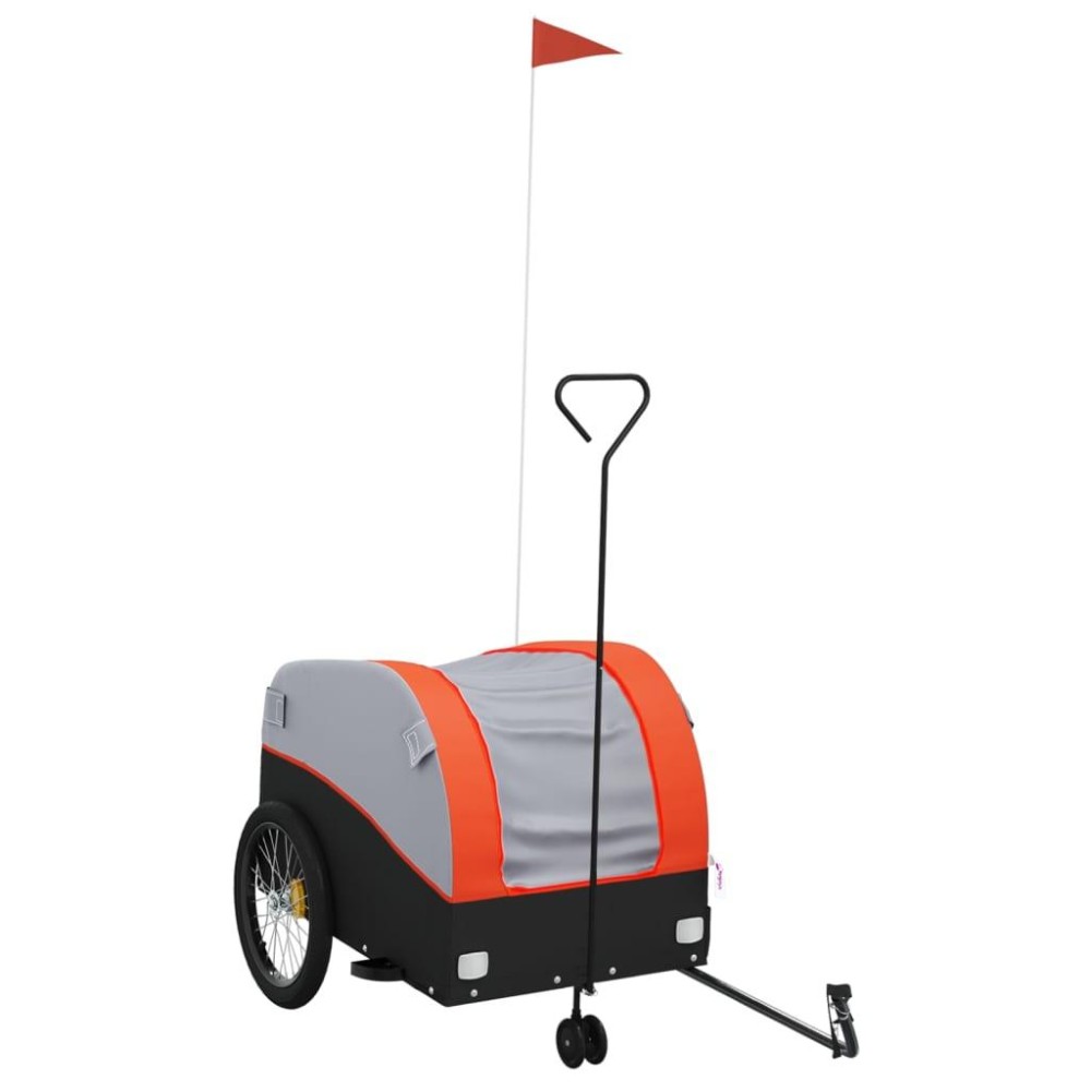 Vidaxl Bike Trailer Black And Orange 992 Lb Iron