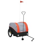 Vidaxl Bike Trailer Black And Orange 992 Lb Iron