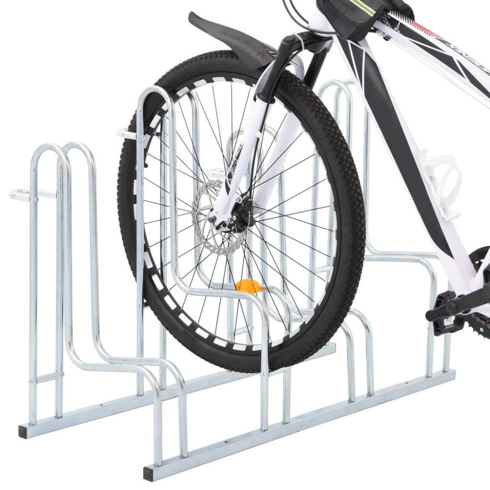 Vidaxl Bicycle Stand For 4 Bikes Floor Freestanding Galvanized Steel