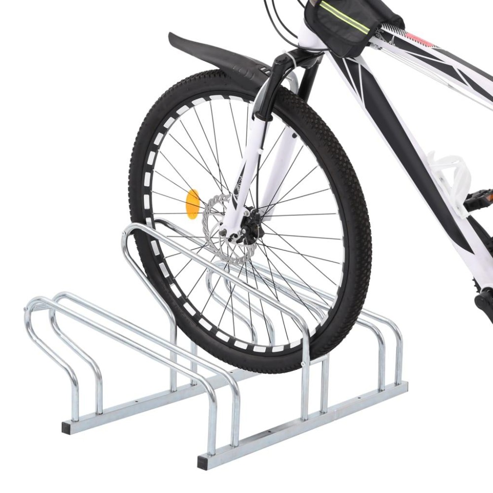 Vidaxl Bicycle Stand For 3 Bikes Floor Freestanding Galvanized Steel