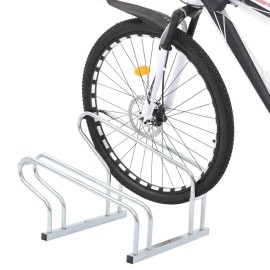 Vidaxl Bicycle Stand For 2 Bikes Floor Freestanding Galvanized Steel