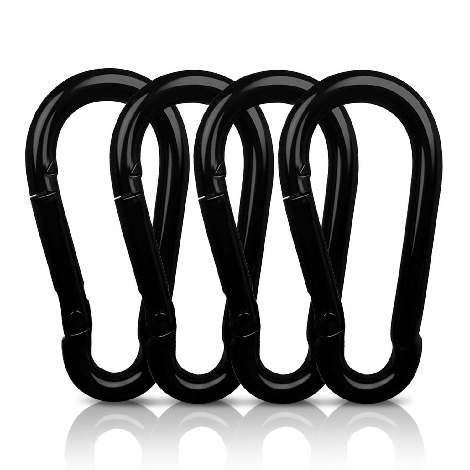 AUTMATCH Carabiner Clips, 3 Stainless Steel Spring Snap Hook